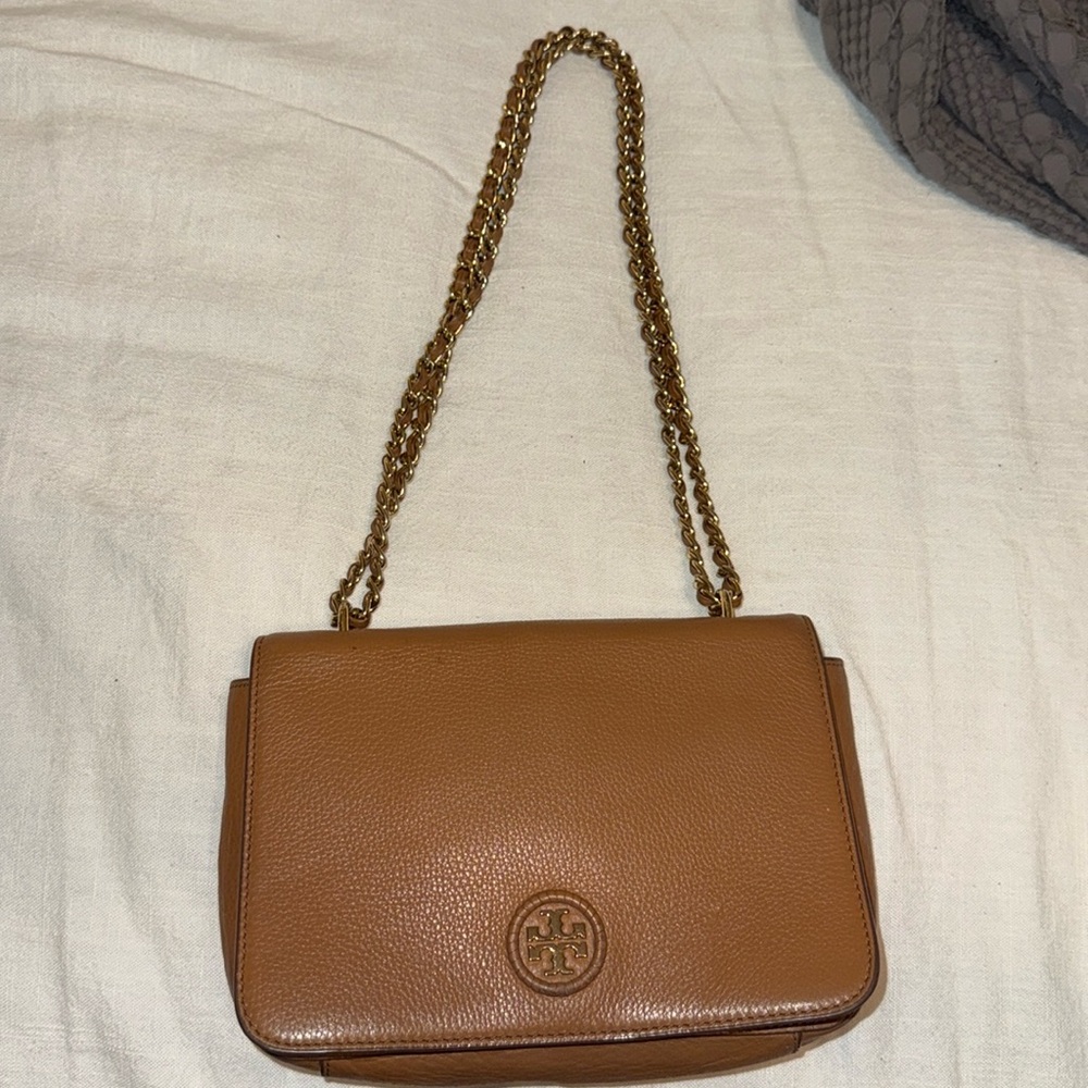 Tory Burch brown leather bag shoulder chain